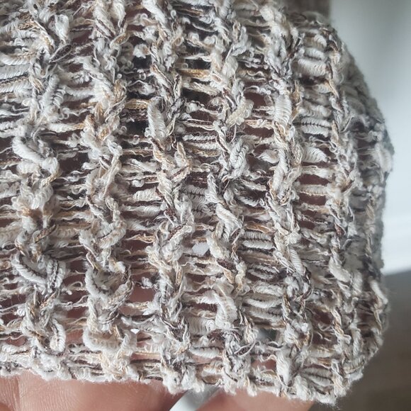 ROOTS Women's Round Neck Ribbed Knit Sweater Heathered Blush & Black Size Medium - Picture 4 of 10